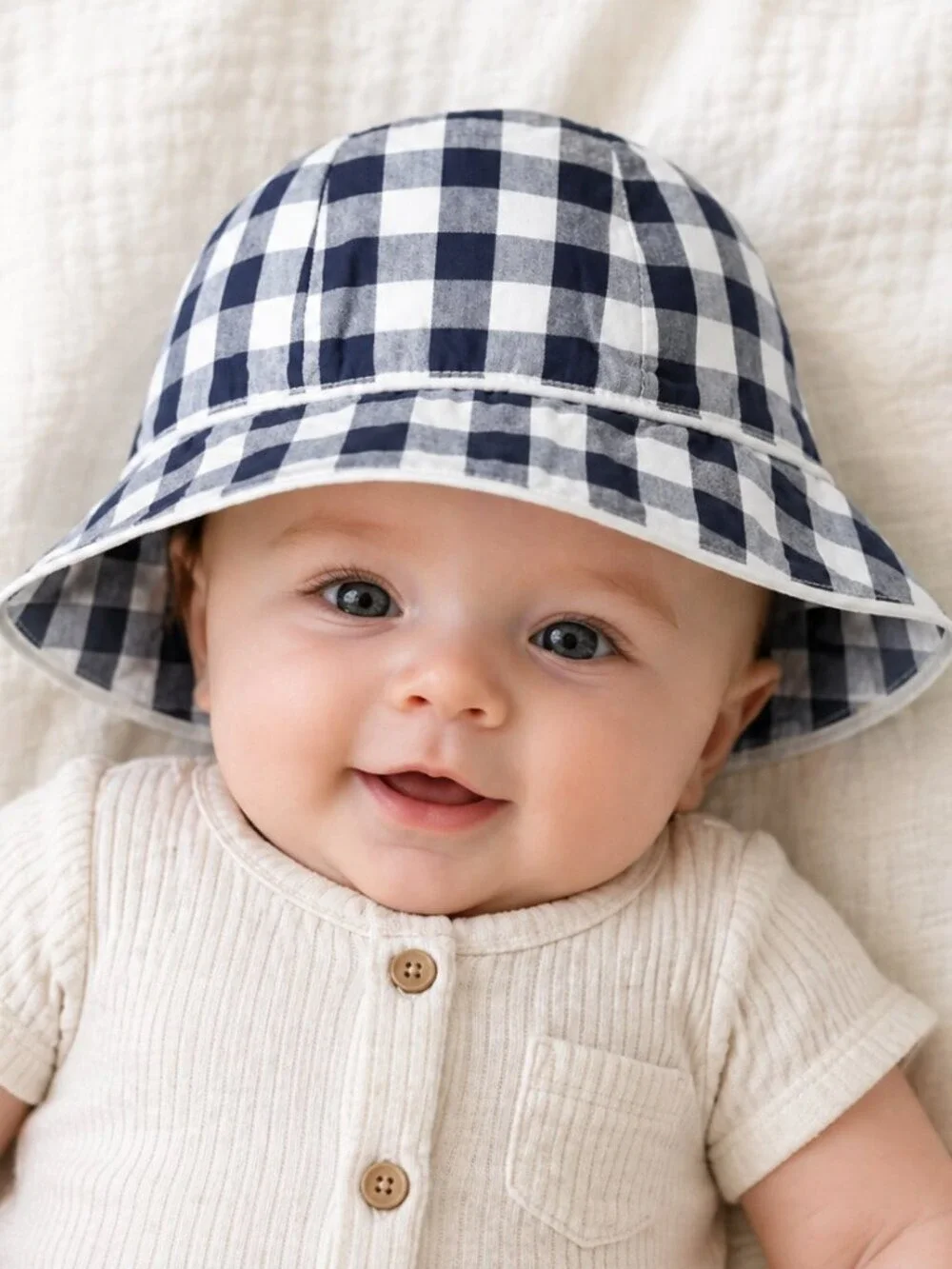 Janie and Jack Gingham Cotton Bucket Hat